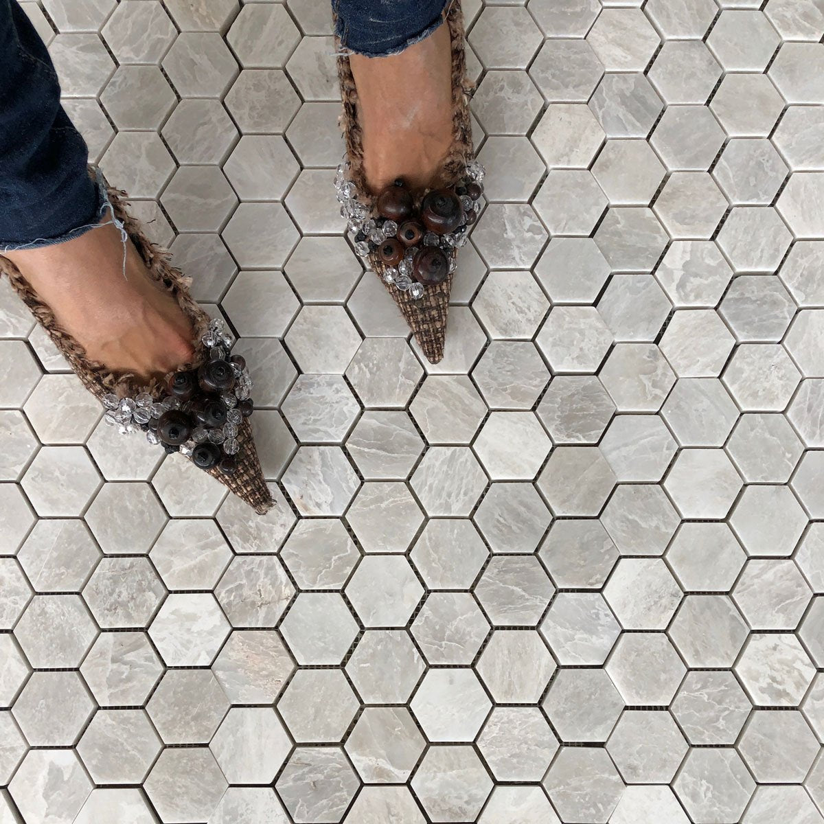 Alicha Hexagon 3 Polished Mosaic Backsplash and floor tile – All Marble  Tiles