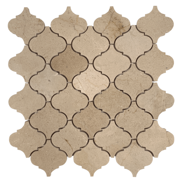 Arabesque Tile Crema Marfil Polished for Kitchen Backsplash| Beige Marble Tile| Bathroom Tile| Floor and Wall Tile| Shower Floor| Fireplace tile All Marble Tiles