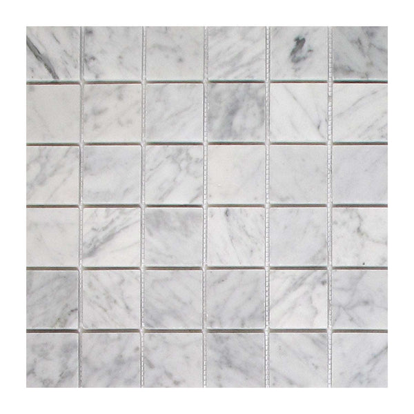 Bianco Carrara 2x2 Marble Square Mosaic Polished All Marble Tiles