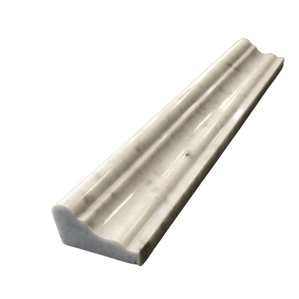 Bianco Carrara Marble 2x12 Crown Chair-Rail Moulding Polished All Marble Tiles