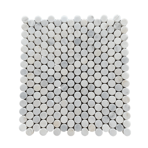 Bianco Carrara Penny Round Marble Wall And Floor Mosaic and Backsplash All Marble Tiles