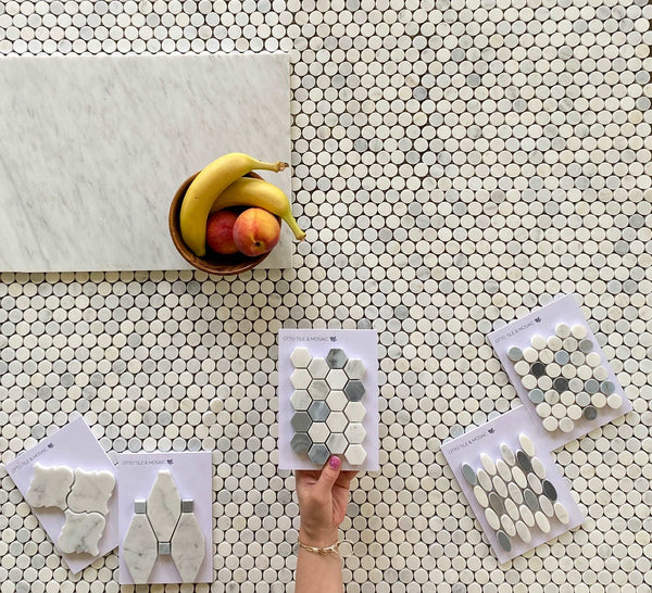Bianco Carrara Penny Round Marble Wall And Floor Mosaic and Backsplash All Marble Tiles