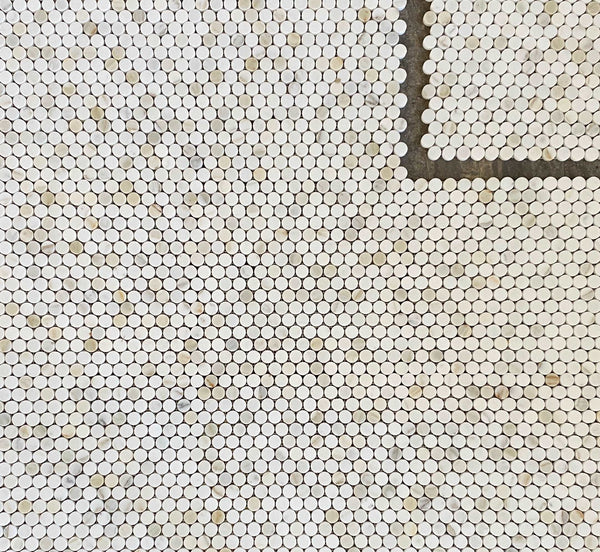 Calacatta Gold Marble Mosaic Penny Round for Wall or Floor| Kitchen Backsplash penny Tile| Penny Round Floor Tile| Gold and White Marble TIle| White Penny Tiles All Marble Tiles