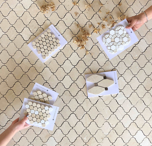 Arabesque Tile Crema Marfil Polished for Kitchen Backsplash| Beige Marble Tile| Bathroom Tile| Floor and Wall Tile| Shower Floor| Fireplace tile All Marble Tiles