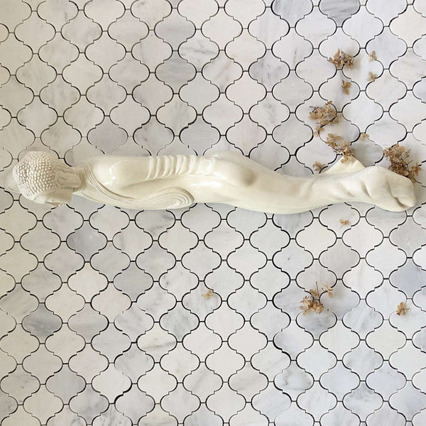 Arabesque Tile Arabescato Polished Marble for Kitchen Backsplash| White Marble Mosaic| Bathroom Tile| Shower Floor| Fireplace Tile| Designer Tile All Marble Tiles