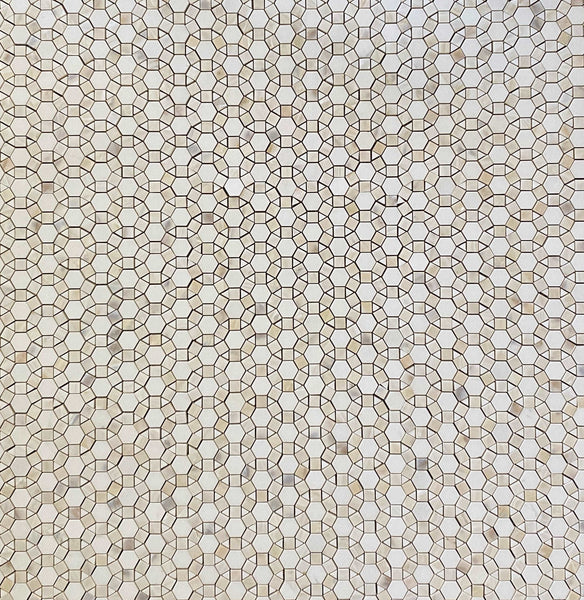 Bloom Thassos Waterjet Mosaic With White Shell All Marble Tiles