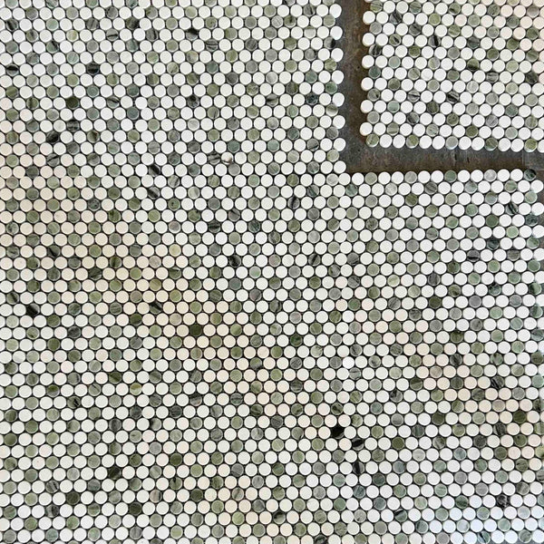 Green Marble Penny Round Mosaic Polished Tile All Marble Tiles