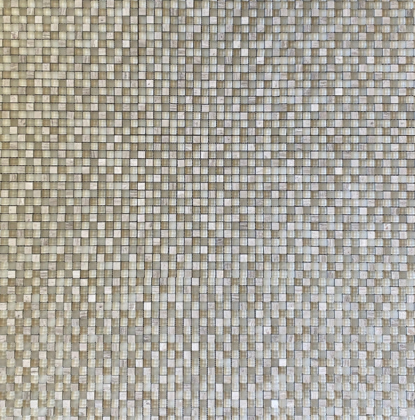 Glass and Stone Mosaic Tile Oyster Grey Marble and Taupe Glass 5/8x5/8 for Backsplash| Bathroom Wall| Shower Wall| Accent Wall| Kitchen Tile| Wall Tile All Marble Tiles