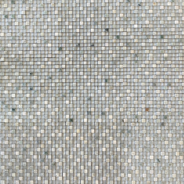 Glass and Ming Green Marble Square Mosaic 5/8x5/8 for Kitchen Backsplash| Wall Tile| Bathroom Mosaic| Luxury glass Mosaic| Accent Wall Tile| Bathroom & Kitchen All Marble Tiles