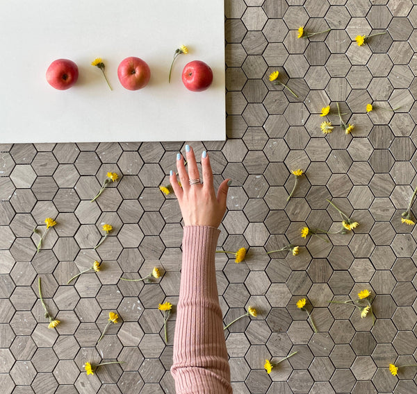 Milano grey Marble Mosaic Honed Hexagon 2" Tile for Backsplash in Kitchen| Accent Wall Tile| Floor and Wall Tile| Mosaic Hexagon| Bathroom Mosaic Tile| Luxury Basketweave Marble All Marble Tiles