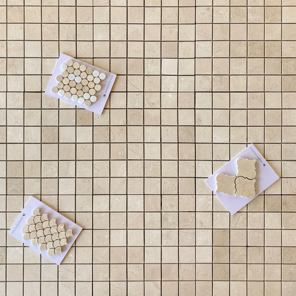 Crema Marfil 2x2 Marble Square Mosaic Honed All Marble Tiles