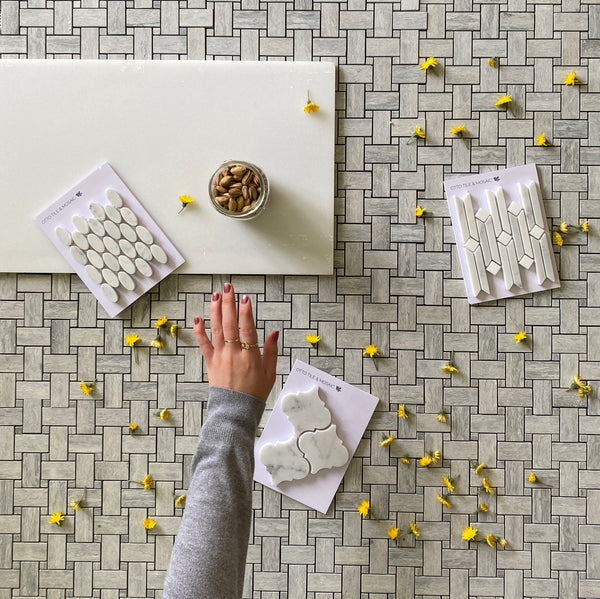 bluewood honed basketweave mosaic tile