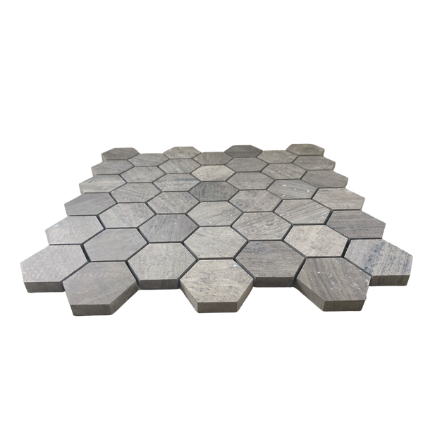 Milano grey Marble Mosaic Honed Hexagon 2" Tile for Backsplash in Kitchen| Accent Wall Tile| Floor and Wall Tile| Mosaic Hexagon| Bathroom Mosaic Tile| Luxury Basketweave Marble All Marble Tiles