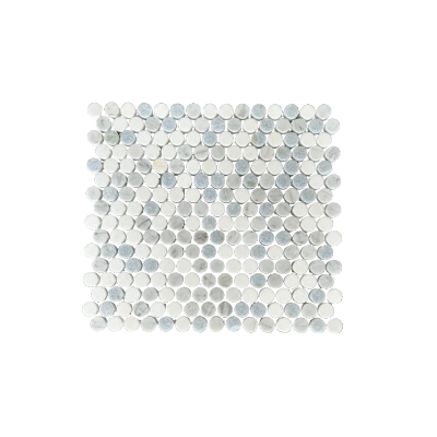 Bianco Carrara Marble And Blue Stone Mix Penny Round Marble Mosaic (Copy) All Marble Tiles