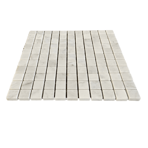 Bianco Carrara Marble Polished 1x1 Square Mosaic Tile | Floor Tile | Wall Tile | Kitchen Mosaic | Bathroom Mosaic | Shower Mosaic | All Marble Tiles