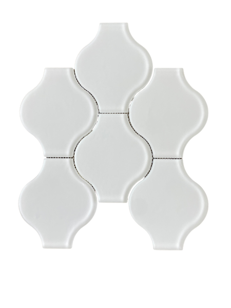 Lanterna Waterjet Mosaic Tile White Frosted Glass For Back Splash Kitchen| Accent Wall Mosaic Tile| Glass Wall Tile| Bathroom Tile| Luxury Glass Mosaic All Marble Tiles