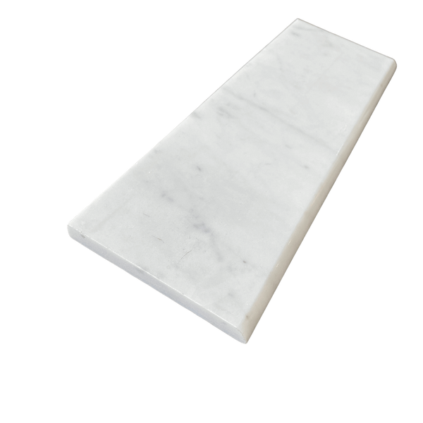 Bianco Carrara Polished Bullnose 4x12 Molding| Marble Bullnose Tile| White Marble Bullnose| Bianco Carrara Molding Tile| White Marble Trim All Marble Tiles