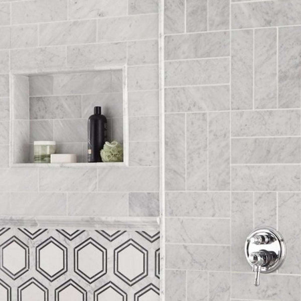 Bianco Carrara 4x12 Polished Marble Tiles $12.50/SF All Marble Tiles