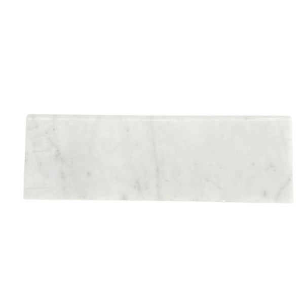 Bianco Carrara Polished Bullnose 4x12 Molding| Marble Bullnose Tile| White Marble Bullnose| Bianco Carrara Molding Tile| White Marble Trim All Marble Tiles