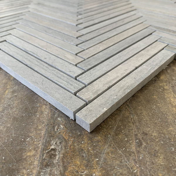 Bluewood Herringbone 5/8"x6" Honed Mosaic All Marble Tiles