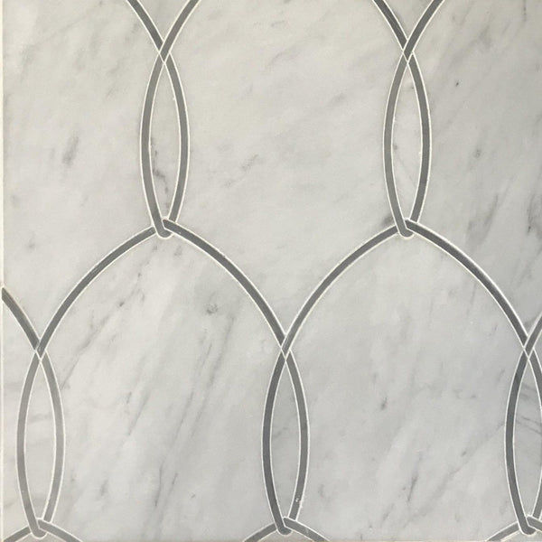 Gentle Net Waterjet Mosaic Bianco Carrara All Marble Tiles