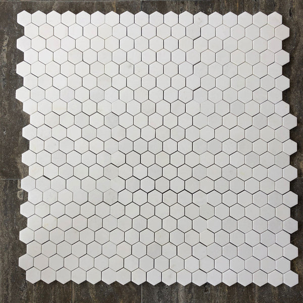 Thassos Hexagon 2" Polished Mosaic All Marble Tiles