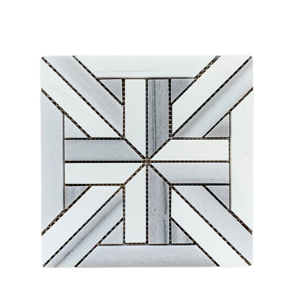 Karo Waterjet Mosaic With Dolomite & Equator Polished All Marble Tiles