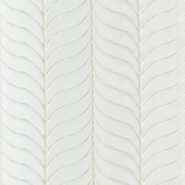 Feather Thassos Polished Waterjet Mosaic All Marble Tiles