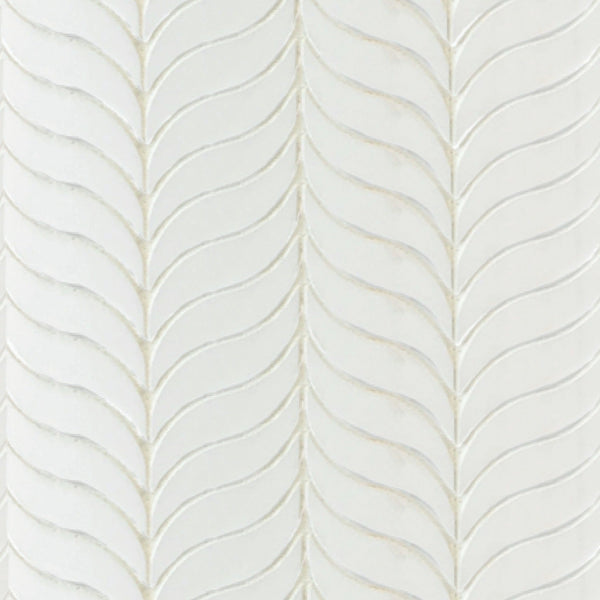 Feather Thassos Polished Waterjet Mosaic All Marble Tiles