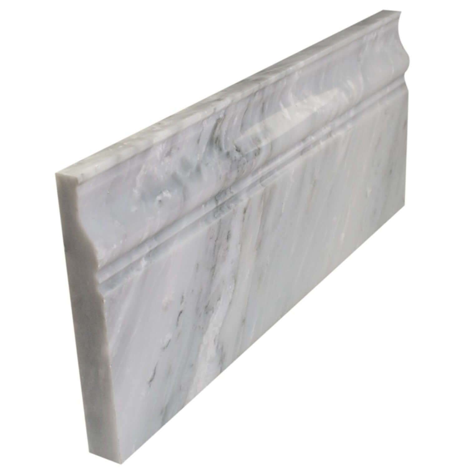 Arabescato Carrara Honed 5x12 Base Molding Marble Finishing piece| Floor or Wall Application| Base Wall Molding| Marble Base Mold| Finishing Trim Piece All Marble Tiles