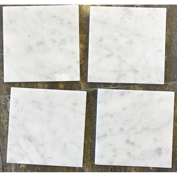 Bianco Carrara 6x6 Marble Tile $11.25/SF Polished All Marble Tiles