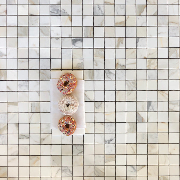Calacatta Marble Mosaic Square Polished 2"x2" All Marble Tiles
