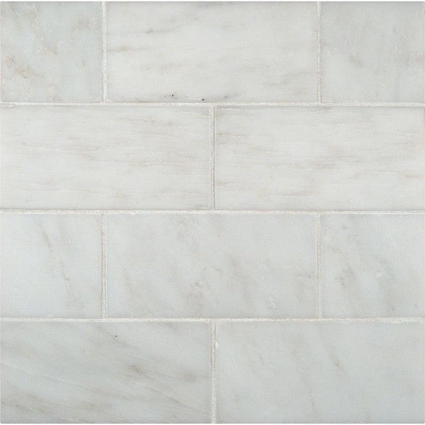 Arabescato Carrara Polished Marble Subway 3"X6" Tile $13.99/SF All Marble Tiles