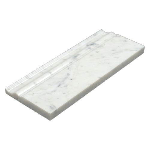 Bianco Carrara Honed Marble 5x12 Base Moulding All Marble Tiles