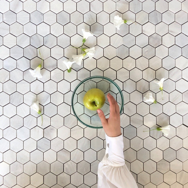 Siberian Grey Polished Hexagon 2" Mosaic All Marble Tiles