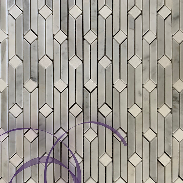 Pinnacle Mosaic With Carrara and Thassos All Marble Tiles