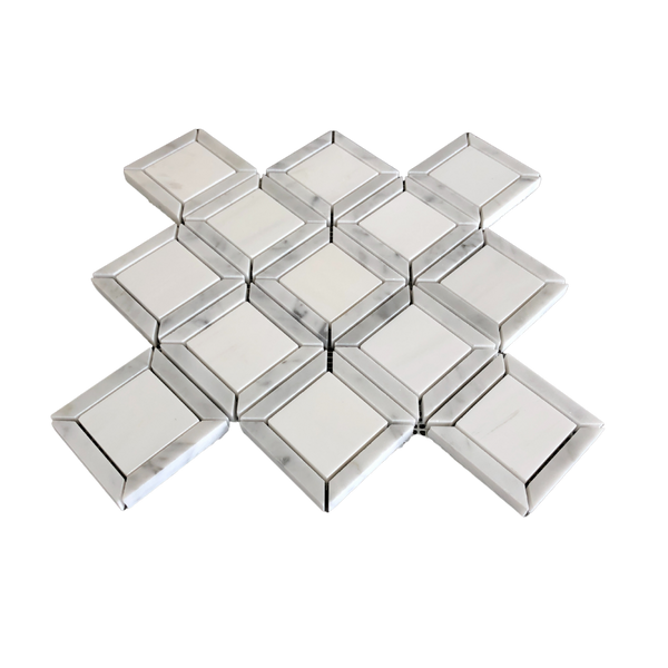 Casella Waterjet Mosaic Dolomite and Carrara All Marble Tiles