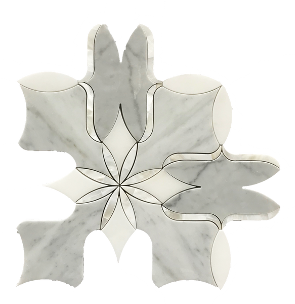 Christina Waterjet Mosaic Mother of Pearl All Marble Tiles