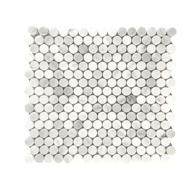 Arabescato Penny Round 3/4" Polished Tile All Marble Tiles