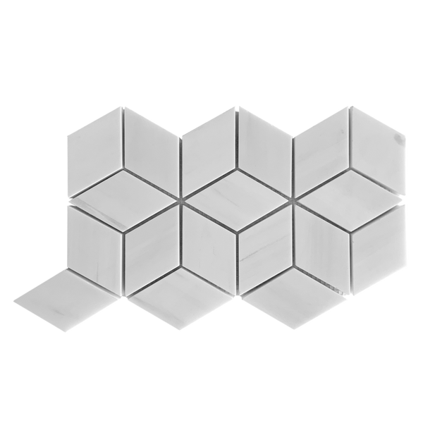 Dolomite Marble Mosaic Soft Touch Mosaic Rhombus 2X2 All Marble Tiles