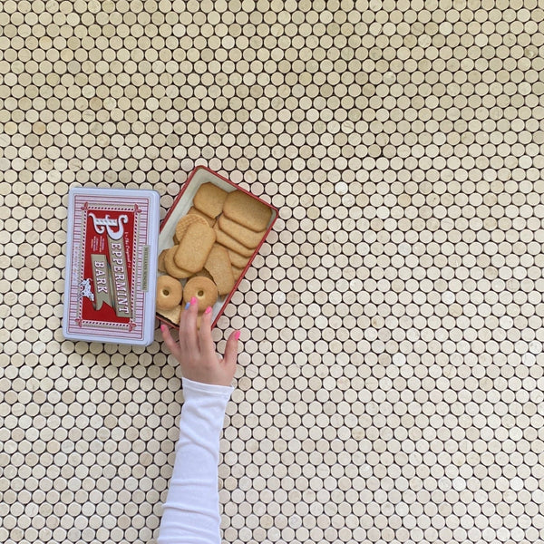 Penny Round Crema Marfil Marble Wall And Floor Mosaic Polished All Marble Tiles