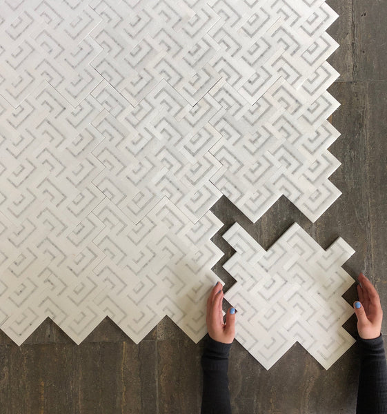 Duccia Marble Mosaic With Thassos & Carrara Dot All Marble Tiles