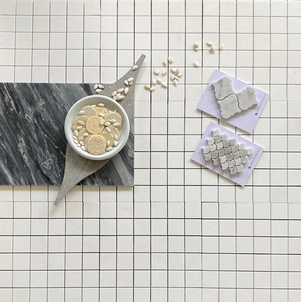 Thassos White 2X2 Polished Marble Square Mosaic All Marble Tiles