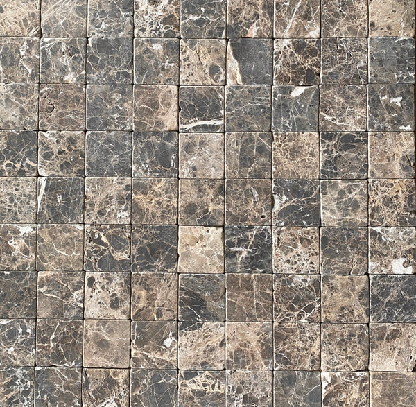 Dark Emperador 4x4 Marble Tumbled Tile $6/SF for Shower Floor | Shower Wall | Kitchen Backsplash | Floor Tile | Wall Tile | Kitchen Floor All Marble Tiles