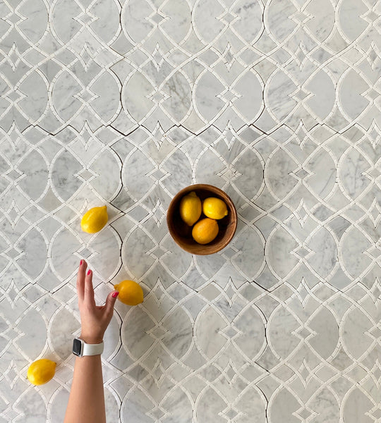 Lace Waterjet Mosaic Thassos Marble for Backsplash| Bathroom Floor| Bathroom Tile| Shower Floor| White Marble Tile| Waterjet Tile All Marble Tiles