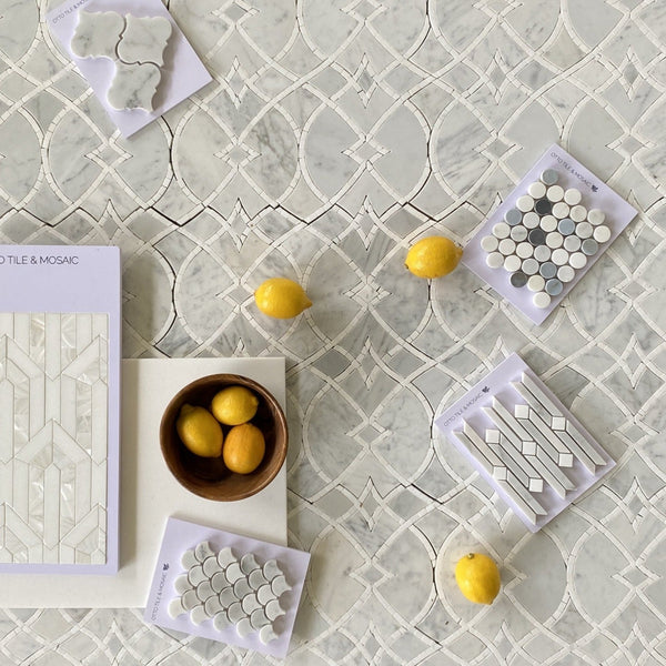 Lace Waterjet Mosaic Thassos Marble for Backsplash| Bathroom Floor| Bathroom Tile| Shower Floor| White Marble Tile| Waterjet Tile All Marble Tiles