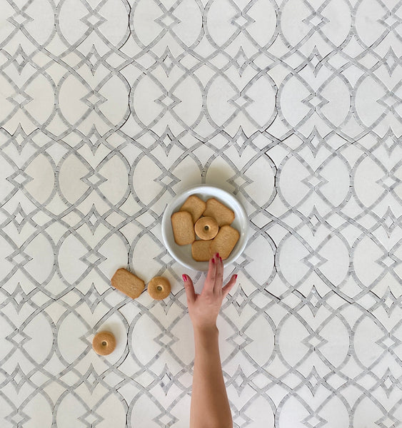 Lace Waterjet Mosaic Thassos Marble for Kitchen Backsplash| Accent Wall Bathroom| Bathroom Tile| Luxury Tile| White  Marble Tile All Marble Tiles