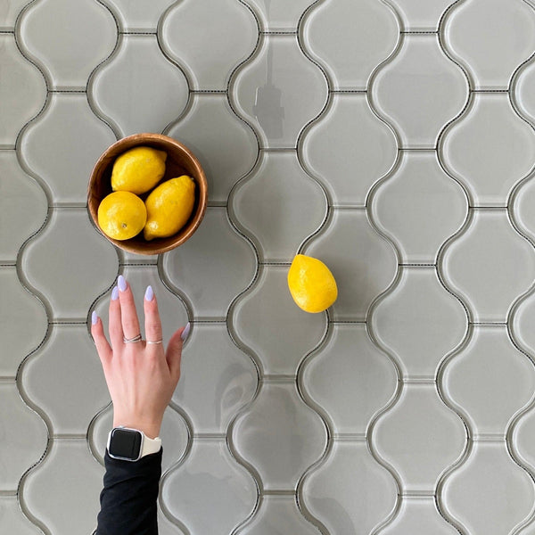 Lanterna Waterjet Mosaic Gray Clear Glass Tile Polished| Stylish Wall Décor| Contemporary Design| Ideal for Kitchens & Bathrooms| Chic & Sophisticated All Marble Tiles