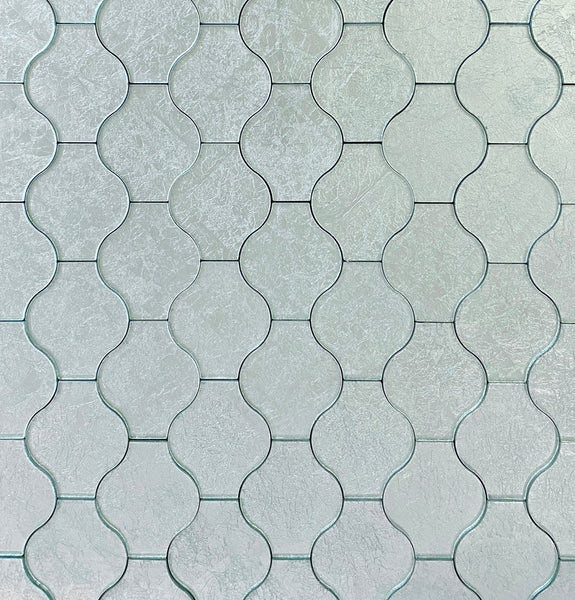 Lanterna Waterjet Mosaic Silver Clear Glass Tile Polished| Sleek Wall Backsplash| Modern Design| Perfect for Kitchens & Bathrooms| Sophisticated & Luxurious All Marble Tiles
