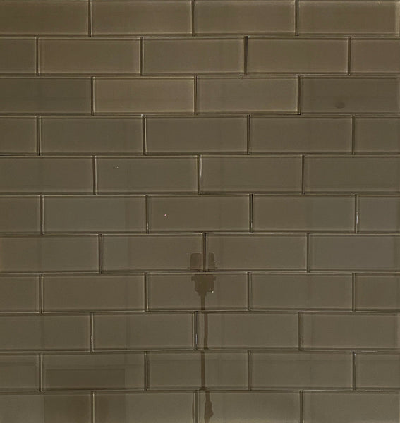 Light Brown Glass Tile Polished Clear Glass 3"x8" $5.25/SF | Ideal for Kitchen Backsplash, Floor & Wall | Durable Glass Tile for Shower | Stylish Accent Tile | All Marble Tiles